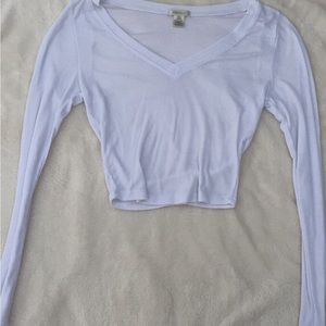 BOZZOLO WHITE VNECK LONGSLEEVE